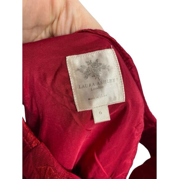 Laura Ashley London Dress Girls Size 6 Red Formal Petticoat Floral Tea Party - Picture 12 of 12